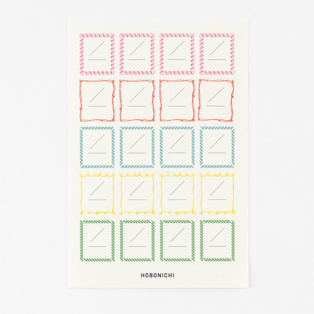 Hobonichi - Frame Stickers for Dates, 5 Sheets - Assorted Designs - Buchan's Kerrisdale Stationery