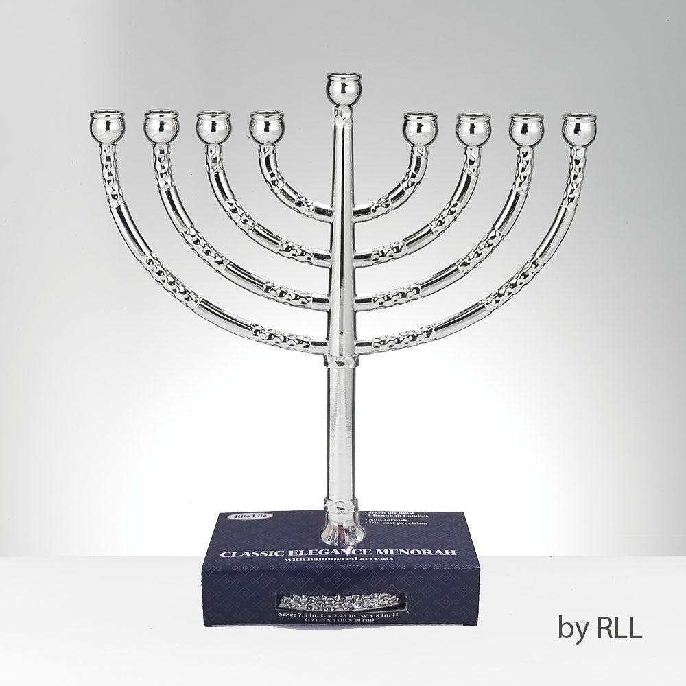 Rite Lite - Classic Elegance Menorah with Hammered Accents - Buchan's Kerrisdale Stationery